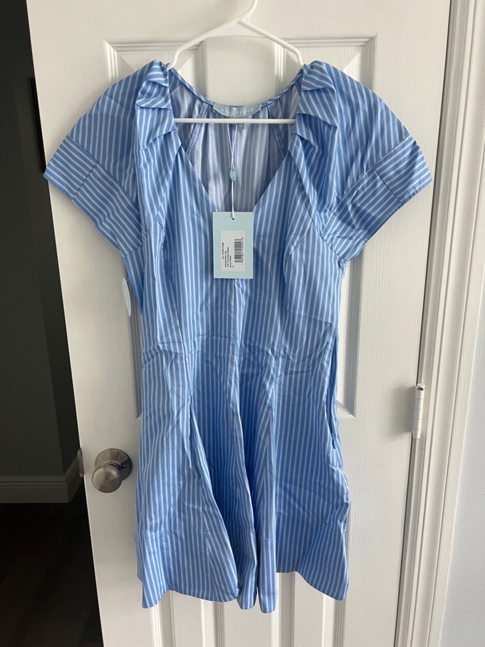 Hill House Light Blue & White Striped Dress